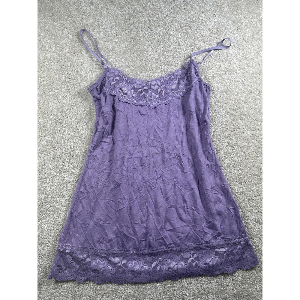 Maurices Womens Small Lace Trim Adjustable Strap Chemise‎ Tank Elena Gilbert Y2K